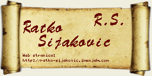 Ratko Šijaković vizit kartica
